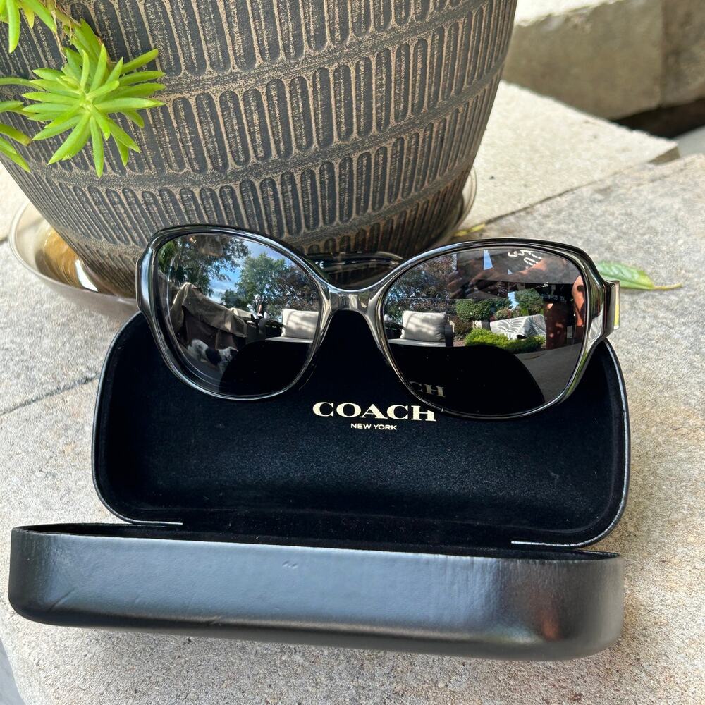 Coach Oval Oversized Prescription Sunglasses  with hard clamshell case